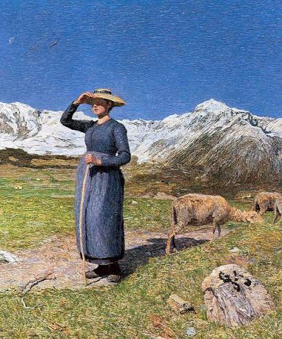Mittag in den Alpen, 1891, 77.5x71.5cm, Segantini Museum, St. Moritz